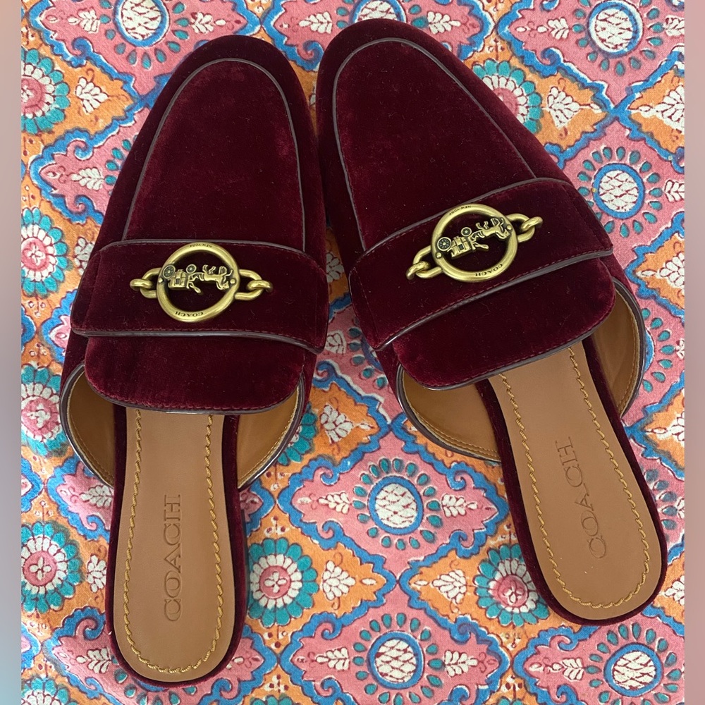 COACH Scotty Velvet Mules Women’s Shoes Size 8